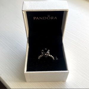 Pandora Secret Winds Black Onyx Ring Rare!